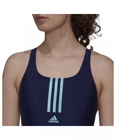 Women's Sh3.ro Mid 3-Stripes Swimsuit Team Navy Blue/Pulse Aqua/Team Navy Blue $29.98 Swimsuits