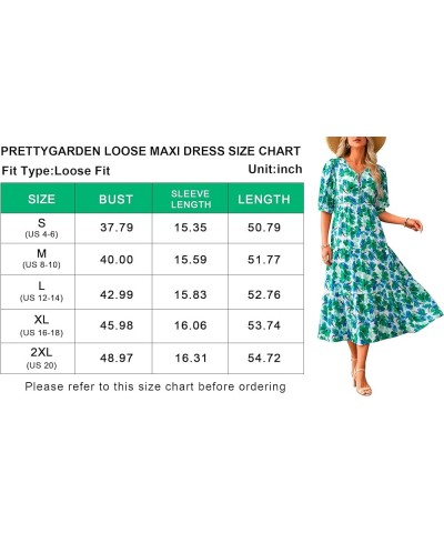 Maxi Dress for Women 2024 Summer Casual Loose Oversized Floral Sundress Flared Boho Flowy Vacation Long Dresses White Green F...