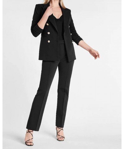 Women's Double Breasted Buttons Suit Peak Lapel Jacket Pants Outfits Work Lady Tuxedos Prom Formal Party Navy Blue $42.84 Suits