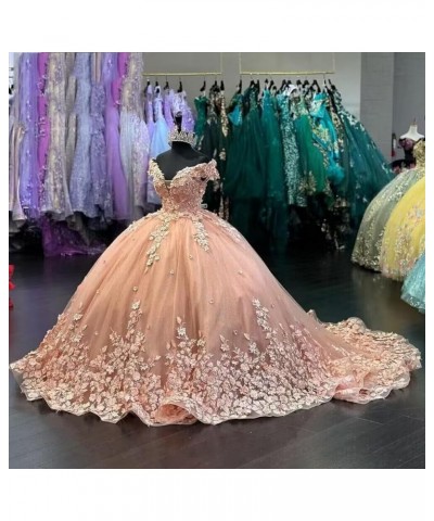 Luxury Off Shoulder Quinceanera Dresses Ball Gown Puffy Long Prom Gowns with Train Tulle Sweet 15 16 Dresses XXF035 Ivory $46...