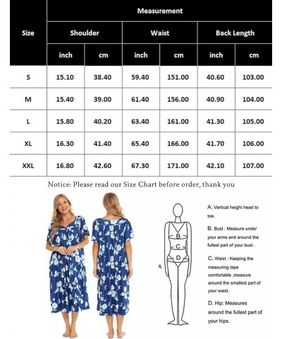 House Dresses for Women with Pockets Mumu Duster Housecoat Short Sleeve Patio Dress S-XXL Whiteblue821 $19.23 Sleep & Lounge