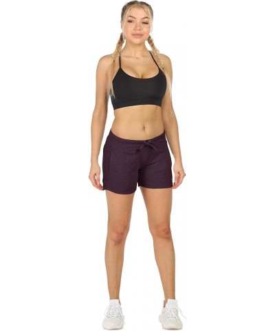 Athletic Lounge Shorts for Women - Running Jogging Workout Sweat Shorts with Pockets 3'' Burgundy $11.75 Activewear