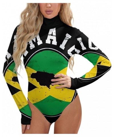 Albanian Flag Women's Mock Turtle Neck Long Sleeve Tops Bodysuit Jumpsuit S XX-Large Style-3 $15.26 Bodysuits