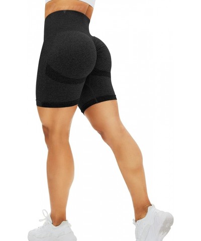 Women High Waist Workout Gym Simle Contour Seamless Yoga Shorts 2 Black $11.00 Activewear