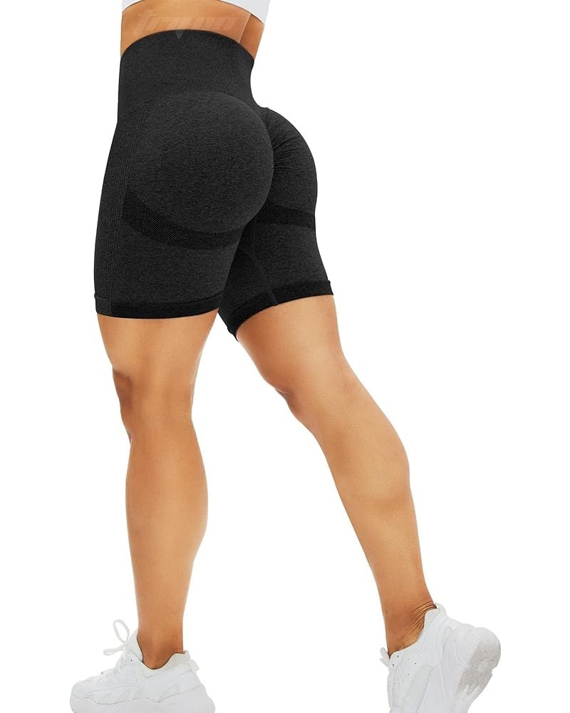 Women High Waist Workout Gym Simle Contour Seamless Yoga Shorts 2 Black $11.00 Activewear