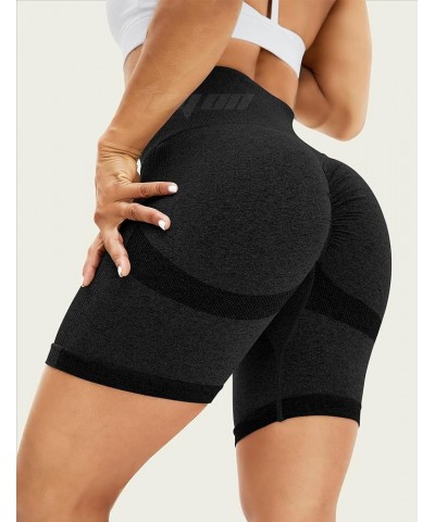 Women High Waist Workout Gym Simle Contour Seamless Yoga Shorts 2 Black $11.00 Activewear