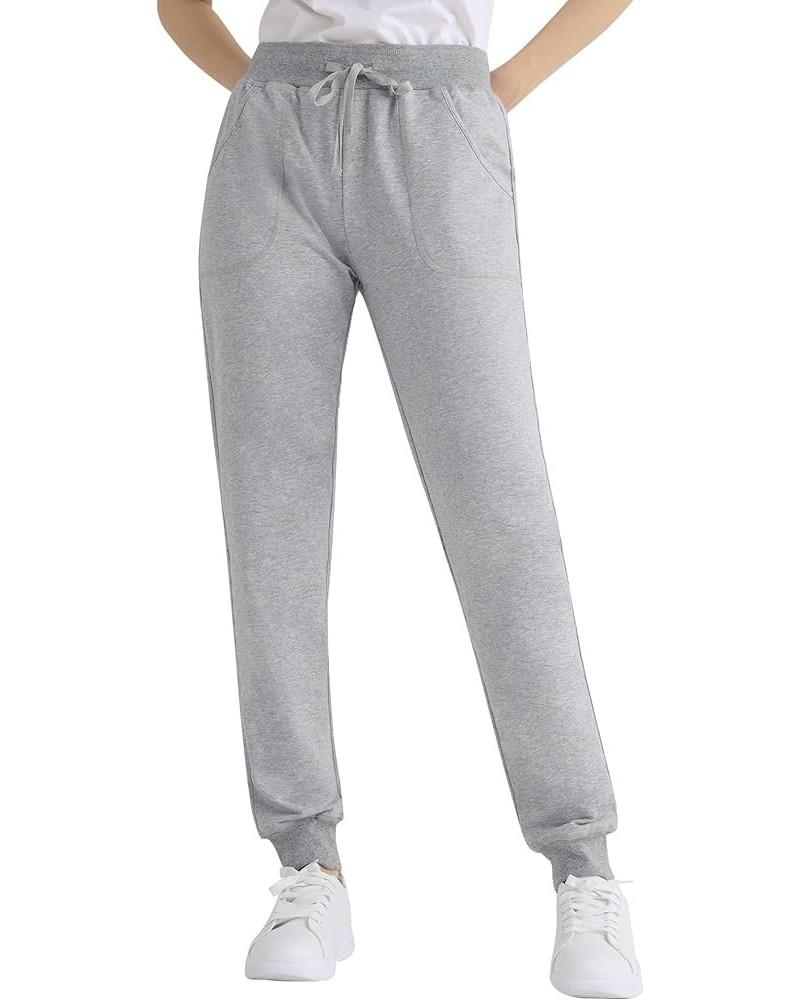 Women's Cotton Jersey Pocket Joggers Oxford Gray $20.05 Activewear