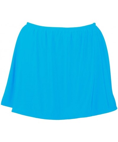 Women's Plus Size Swim Skirt with Built in Panty Caribbean Blue $27.93 Swimsuits