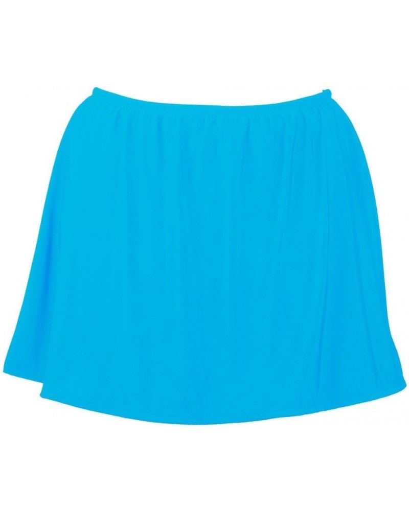 Women's Plus Size Swim Skirt with Built in Panty Caribbean Blue $27.93 Swimsuits