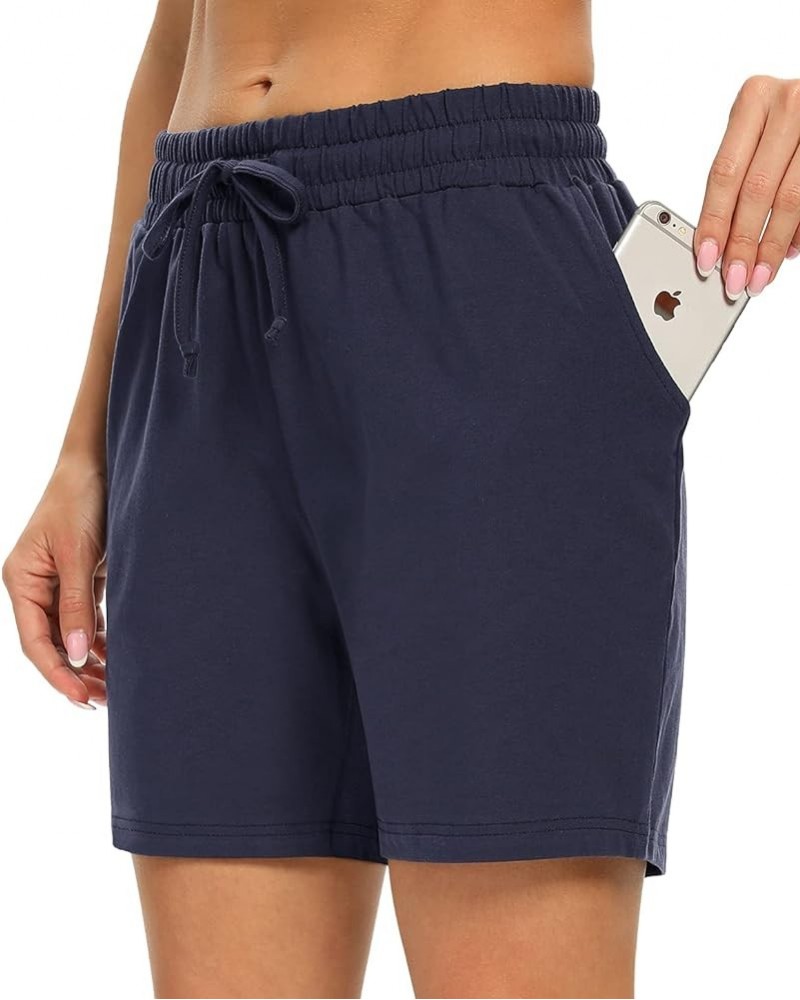 2-Pack Lounge Sleep Shorts for Women Soft Women's Casual Drawstring Sleep Shorts with Pockets Elastic Waisted Navy $12.60 Shorts