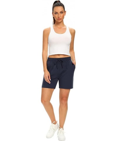 2-Pack Lounge Sleep Shorts for Women Soft Women's Casual Drawstring Sleep Shorts with Pockets Elastic Waisted Navy $12.60 Shorts