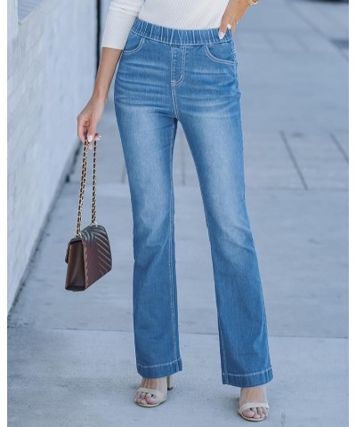 Pull On Jeans for Women High Waisted Stretchy Flare Elastic Waist Bootcut Denim Pants Boot Cut Jean Medium Blue $19.80 Jeans