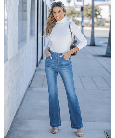 Pull On Jeans for Women High Waisted Stretchy Flare Elastic Waist Bootcut Denim Pants Boot Cut Jean Medium Blue $19.80 Jeans