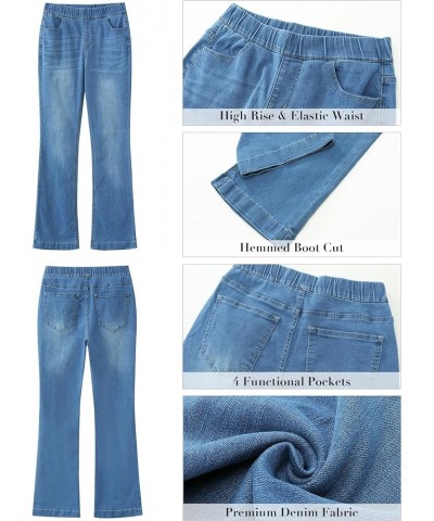 Pull On Jeans for Women High Waisted Stretchy Flare Elastic Waist Bootcut Denim Pants Boot Cut Jean Medium Blue $19.80 Jeans