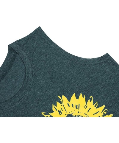 Summer Sunflower Graphic Tank Tops for Women Graphic Tank Tops Sleeveless Graphic Tee Shirts Boho Tank Tops Green 1 $11.59 Tanks