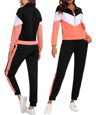 Women's Tracksuit Set 2 Piece Sweatsuit Outfits Long Sleeve Zip Up Lounge Jogger Set with Pocket Salmon Pink $24.74 Activewear