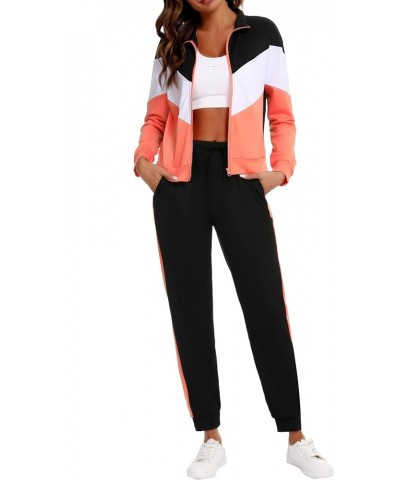 Women's Tracksuit Set 2 Piece Sweatsuit Outfits Long Sleeve Zip Up Lounge Jogger Set with Pocket Salmon Pink $24.74 Activewear