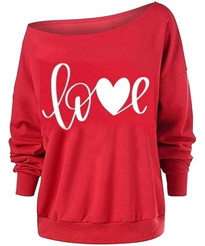 St. Patrick's Day Women's Sweatshirts Loose Fit Kelly Green Clover Long Sleeve Gift Irish Tops Red Love H $18.89 Hoodies & Sw...