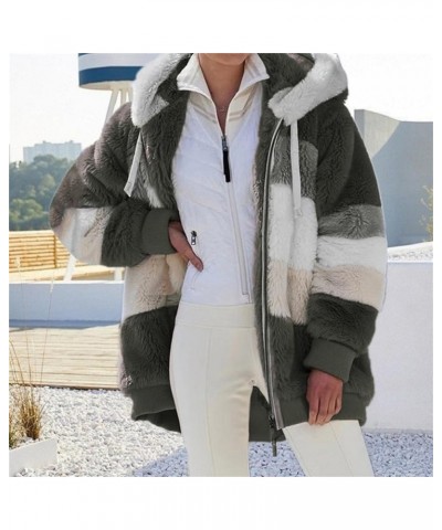 Jackets for Women 2023 Fall Winter Fuzzy Fleece Jacket Long Sleeve Full Zip Casual Loose Hooded Coats Outerwear Black $11.76 ...