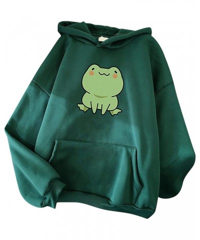 Cute Frog Hoodie for Womens Teen Girls Long Sleeve Shirts Tops Kawaii Graphic Sweatshirts Casual Fashion Pullover Army Green ...