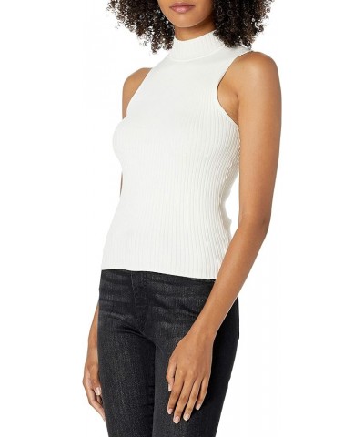 Women's Karolina Sleeveless Ribbed Mock-Neck Sweater Ivory $11.60 Sweaters