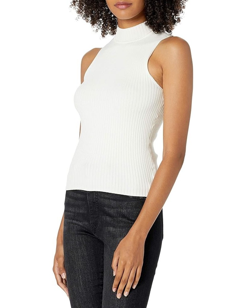 Women's Karolina Sleeveless Ribbed Mock-Neck Sweater Ivory $11.60 Sweaters