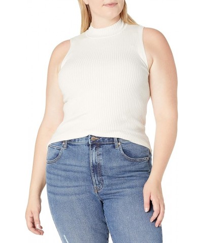 Women's Karolina Sleeveless Ribbed Mock-Neck Sweater Ivory $11.60 Sweaters