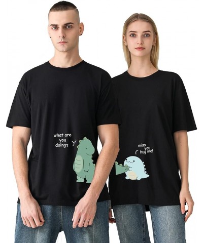 Lovely Dinosaur Matching Couple T-Shirt for Husband Wife,Pure Cotton Matching T-Shirt for Lover(Priced for 1 T-Shirt) Green-b...