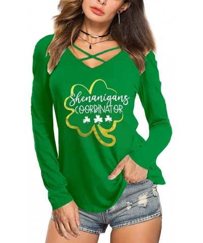 St. Patrick's Day Women's Lucky Charm Shamrock Clover Print Shirts Casual Irish Tops Gold Shenanigans $10.49 T-Shirts