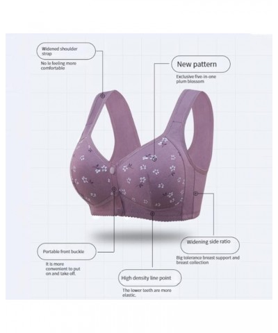 Front Snaps Daisy Bra for Seniors Everyday Bras, Bra for Older Women Front Button Workout Gym Yoga Bras Zx48-pink $7.35 Lingerie