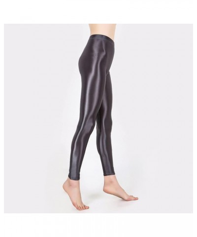 Women's Wet Look Shiny Metallic Leggings Stretch Nylon High Waist Pants Tights Clubwear Loungewear Metallic $5.66 Leggings