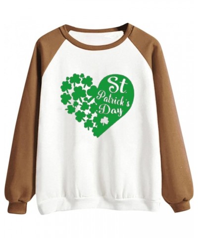 St Patricks Day Shirt Women Womens Casual Long Sleeve Crew Neck Printed Pullover Hoodless Womens Hood Sweaters Z - St Patrick...