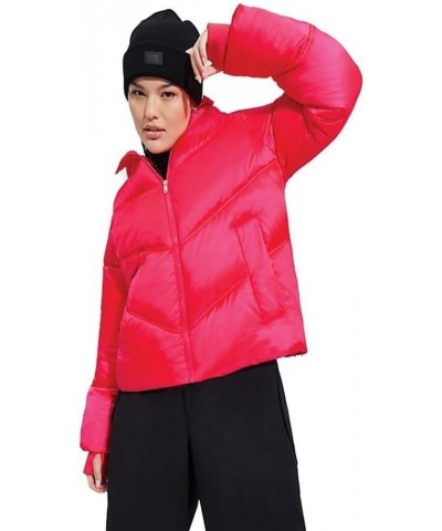 Women's Ronney Cropped Puffer Jacket Cosmo Pink $69.02 Jackets