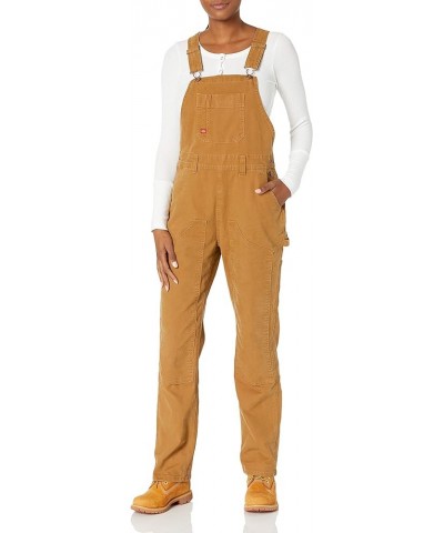 womens Denim Double Front Bib Overalls Rinsed Brown Duck $27.36 Overalls