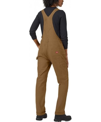 womens Denim Double Front Bib Overalls Rinsed Brown Duck $27.36 Overalls