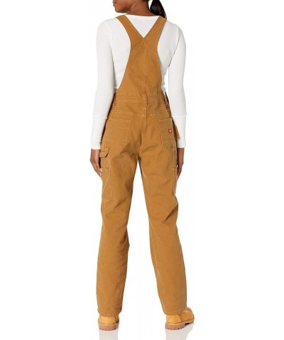 womens Denim Double Front Bib Overalls Rinsed Brown Duck $27.36 Overalls