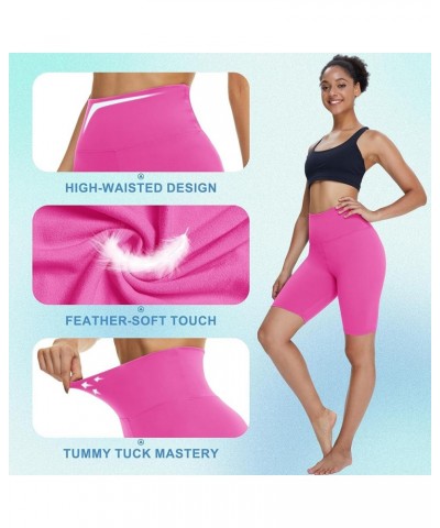 Biker Shorts for Women - 8" High Waisted Tummy Control Spandex Workout Yoga Shorts with Pockets 8" No pocket B-pink $6.50 Act...