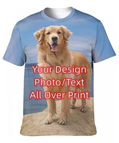 Custom T Shirts Personlized Tee Shirt All Over Print Add Your Photo T-Shirt $7.13 Tops