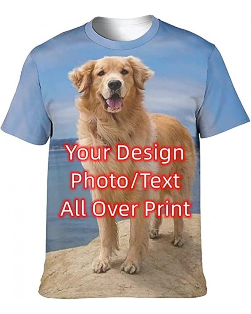 Custom T Shirts Personlized Tee Shirt All Over Print Add Your Photo T-Shirt $7.13 Tops