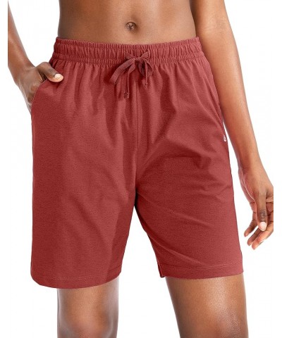 Women's Bermuda Shorts Jersey Shorts with Deep Pockets 7" Long Shorts for Women Lounge Walking Athletic Savannah Red $12.23 A...