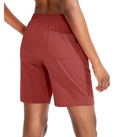 Women's Bermuda Shorts Jersey Shorts with Deep Pockets 7" Long Shorts for Women Lounge Walking Athletic Savannah Red $12.23 A...