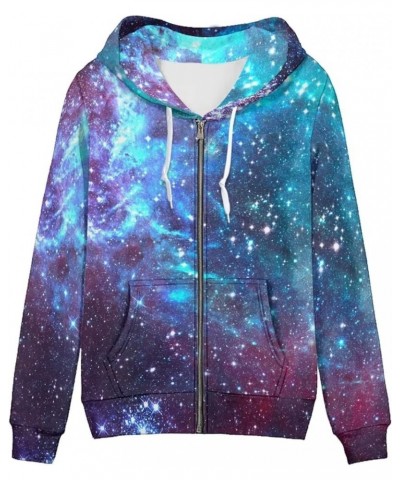 XS-5XL Zip Up Hoodie for Women Sweatshirt Pullover Galaxy Design $21.33 Hoodies & Sweatshirts