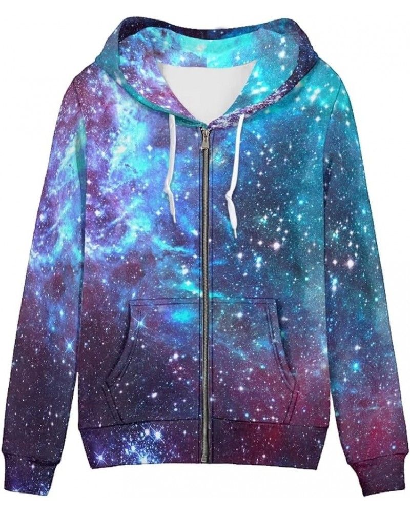 XS-5XL Zip Up Hoodie for Women Sweatshirt Pullover Galaxy Design $21.33 Hoodies & Sweatshirts