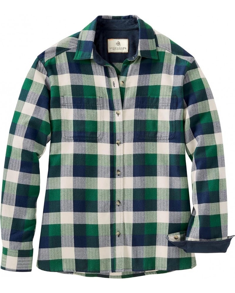 Women's Legendary Flannel Shirt Comfort Fit Wintergreen Buffalo Check $12.15 Blouses