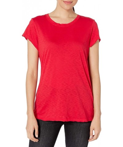 Women's Supima Cotton Slub Short Sleeve Crew Neck Tee Salsa $14.49 T-Shirts