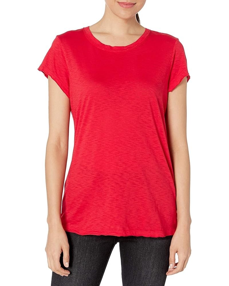 Women's Supima Cotton Slub Short Sleeve Crew Neck Tee Salsa $14.49 T-Shirts