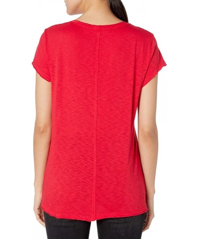 Women's Supima Cotton Slub Short Sleeve Crew Neck Tee Salsa $14.49 T-Shirts