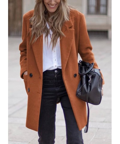 Women's Notched Lapel Collar Double Breasted Spring Winter Coats Wool Blend Pea Coats Casual Long Trench Coat 2-caramel $33.1...