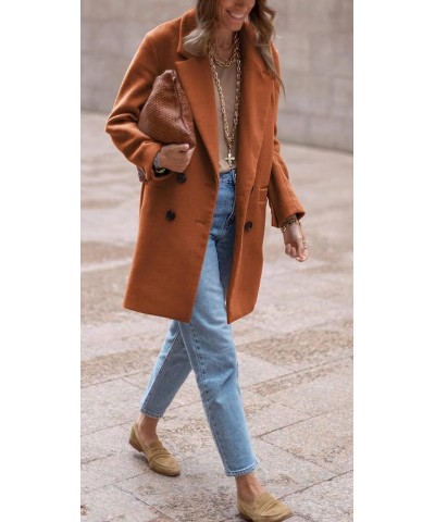 Women's Notched Lapel Collar Double Breasted Spring Winter Coats Wool Blend Pea Coats Casual Long Trench Coat 2-caramel $33.1...