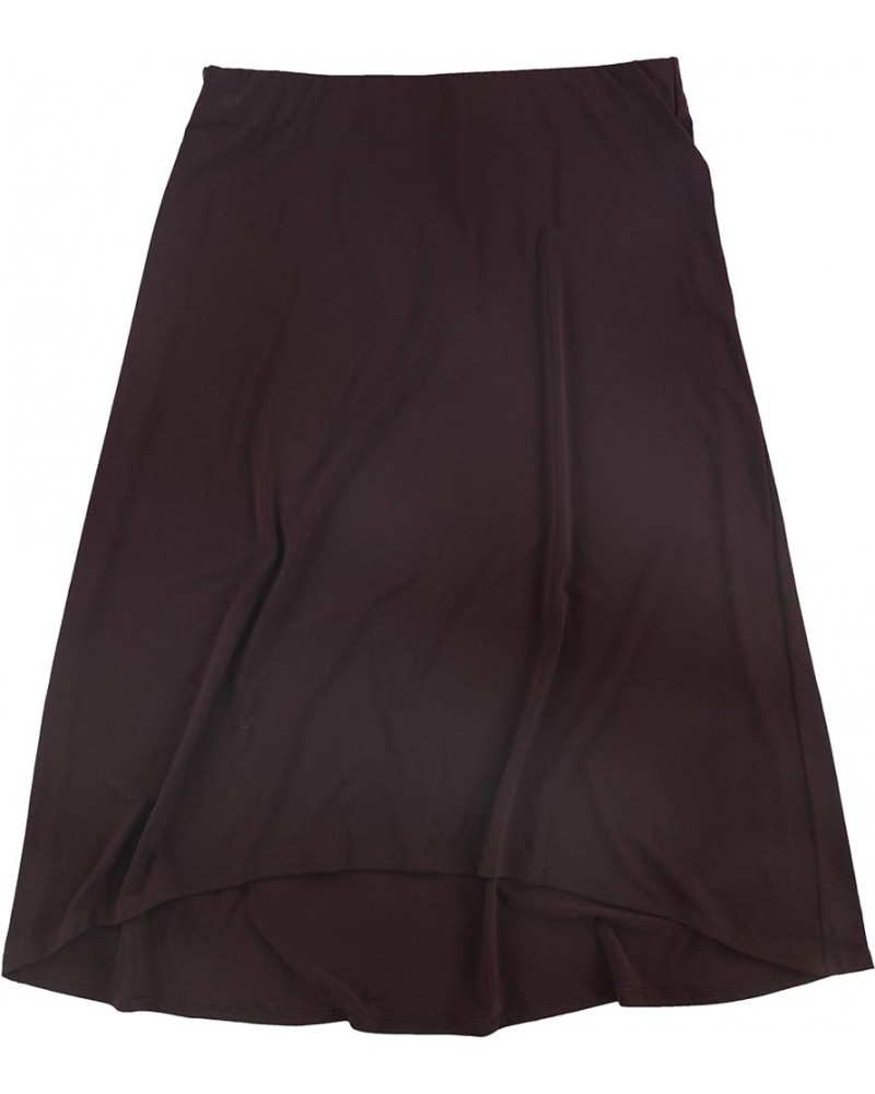 Womens Solid Pull-On High-Low Skirt Wine $16.95 Skirts